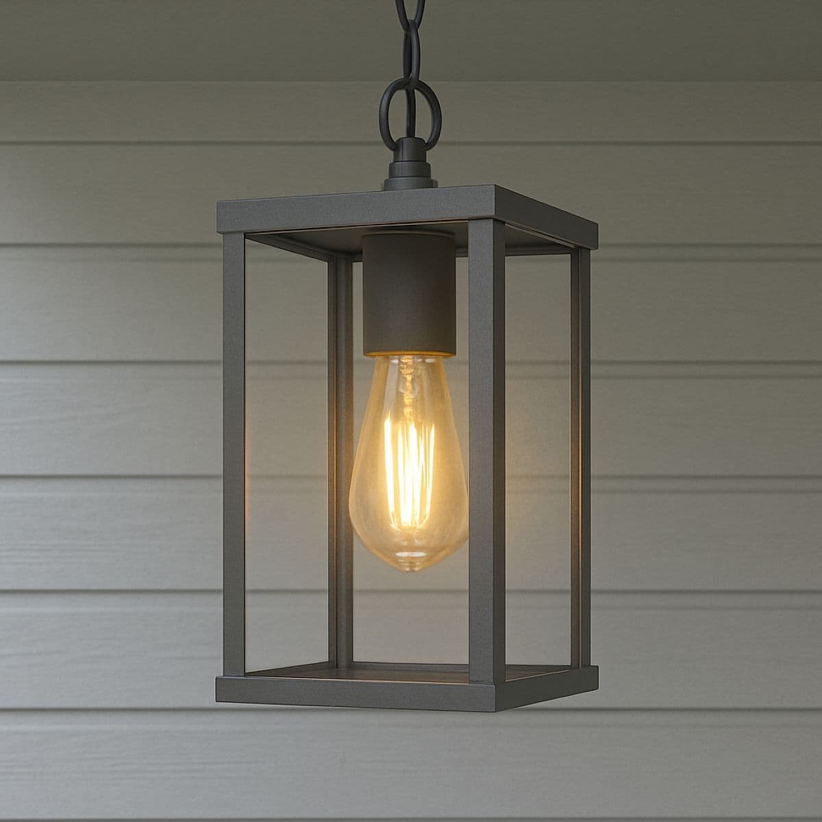 'Sienna' Black Hanging Outdoor Porch Lantern Ceiling Light