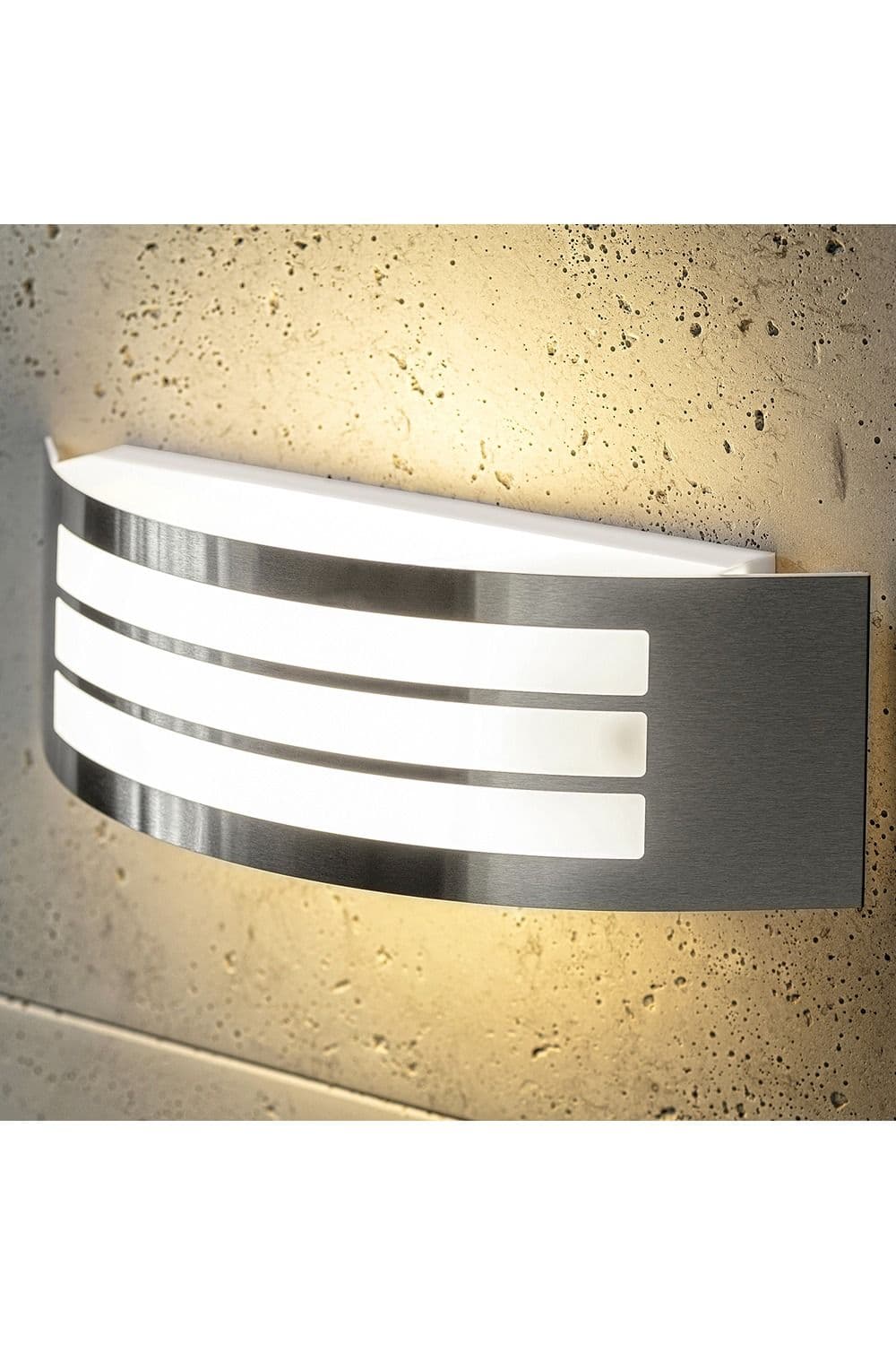 Striker Stainless Steel Curved Arc Outdoor Wall Light