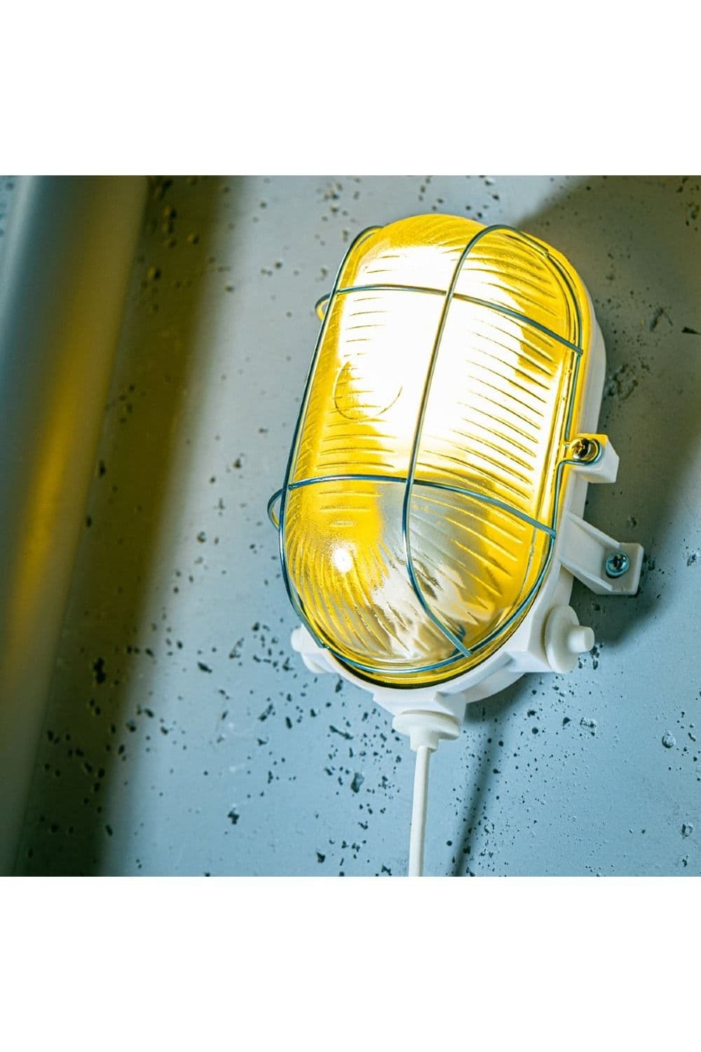 Oval Metal Cage Bulkhead Wall Or Ceiling Light