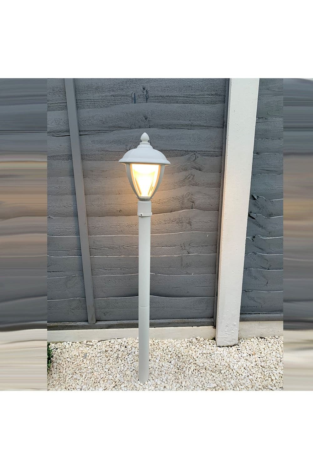 'United' White Lantern LED Outdoor Long Post Light