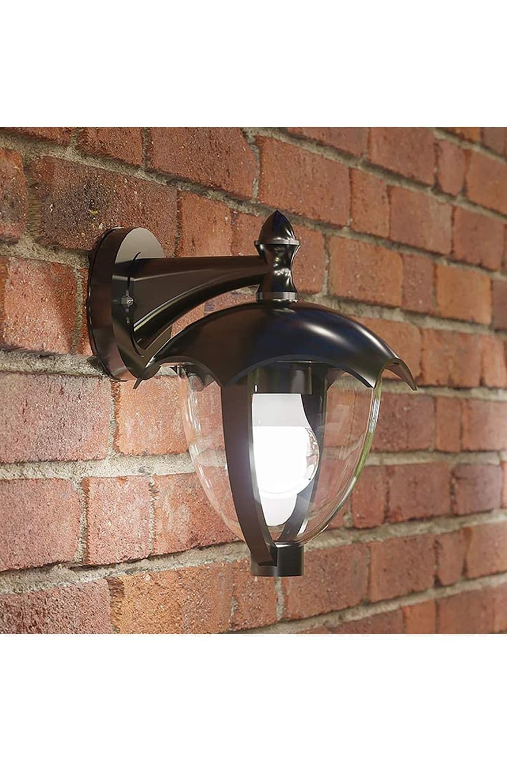 'Poppy' Black Curved Coach Lantern Down Light