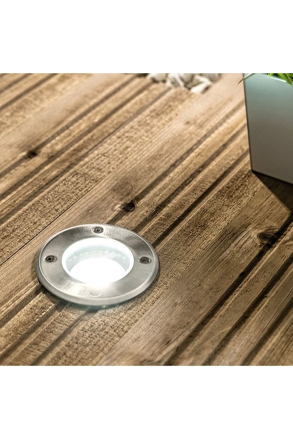 Meadow Round Large Single Stainless Steel Inground Or Decking Lights