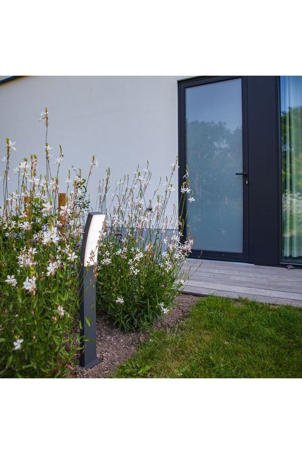 'Alana' Dark Grey Curved LED Post Light