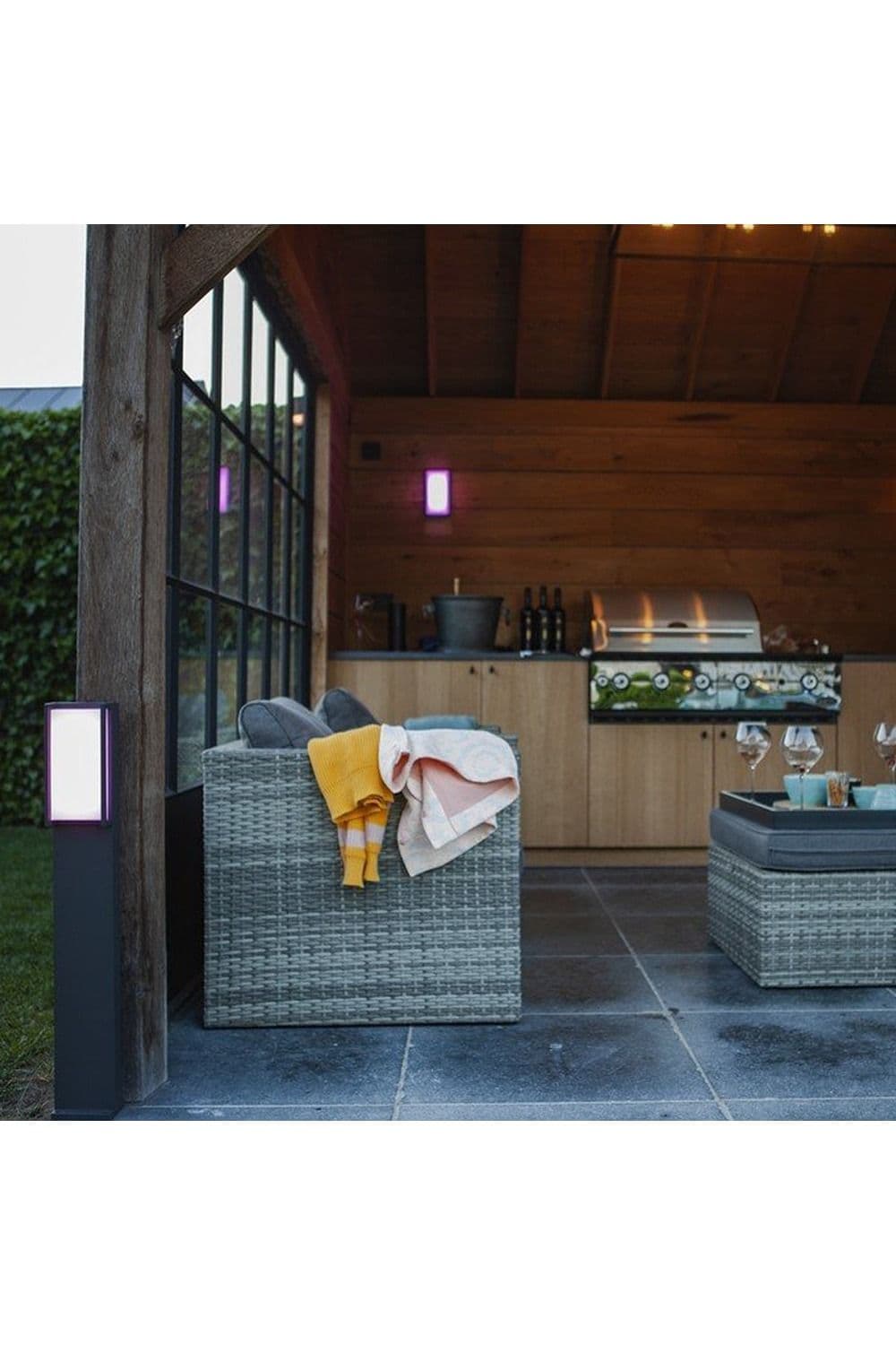 'Marla' Dark Grey RGB Rectangular LED Post Light