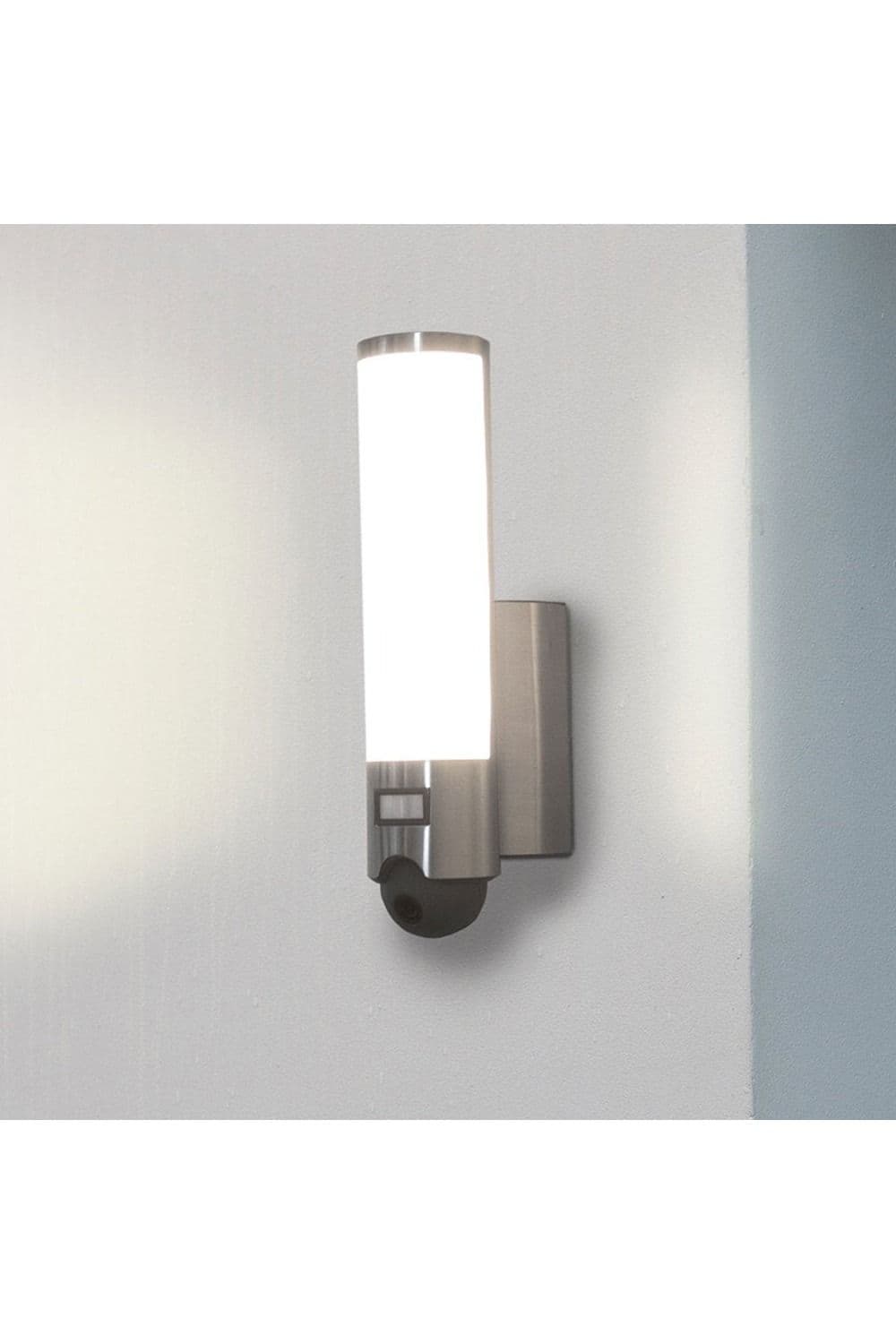 'Josie' Stainless Steel Cylinder Security Light With Motion Sensor And HD Video