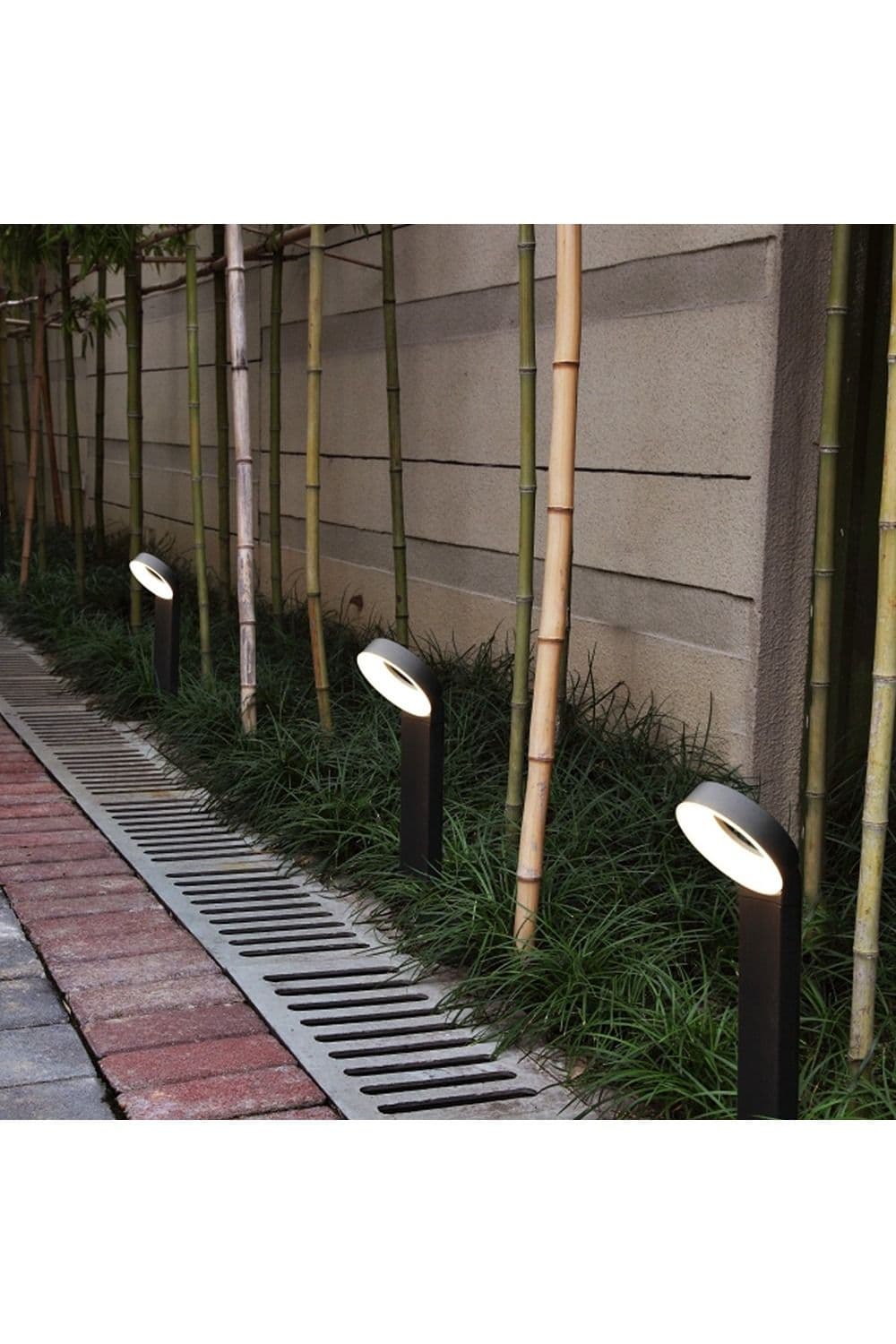 'Thea' Dark Grey Halo LED Outdoor Post Light