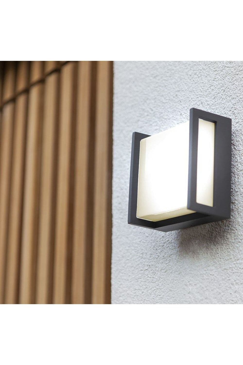 'Marla' Dark Grey Square LED Wall Light