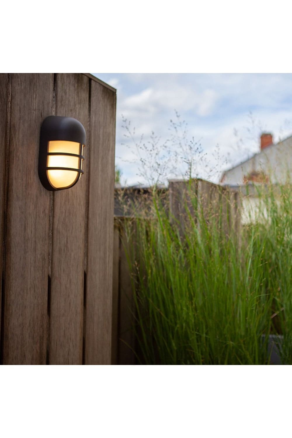 CGC Lighting 'Asher' Dark Grey Oval Cage Outdoor LED Wall Light