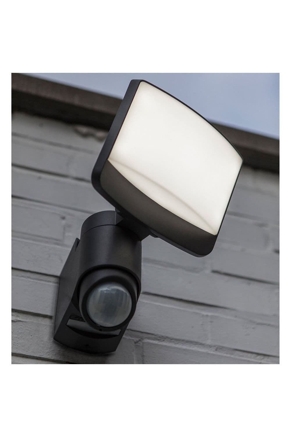 'Sunshine' Grey Solar Flood Outdoor LED Wall Light With Motion Sensor