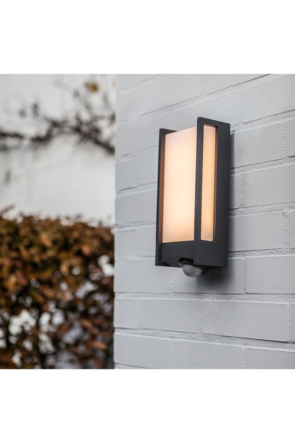 'Marla' Dark Grey Rectangular Motion Sensor LED Wall Light