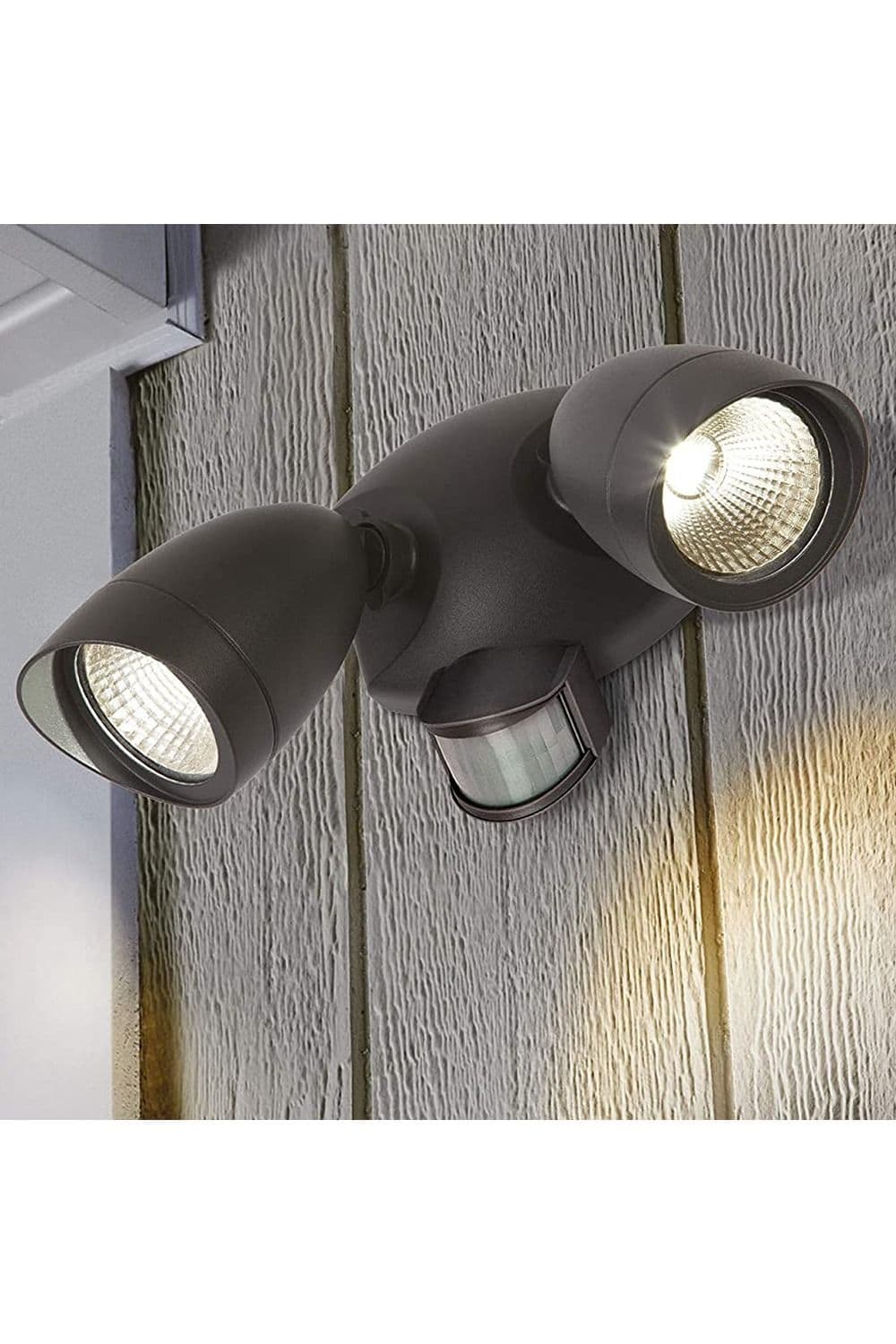 'Martha' Black Double Floodlight With Sensor LED Outdoor