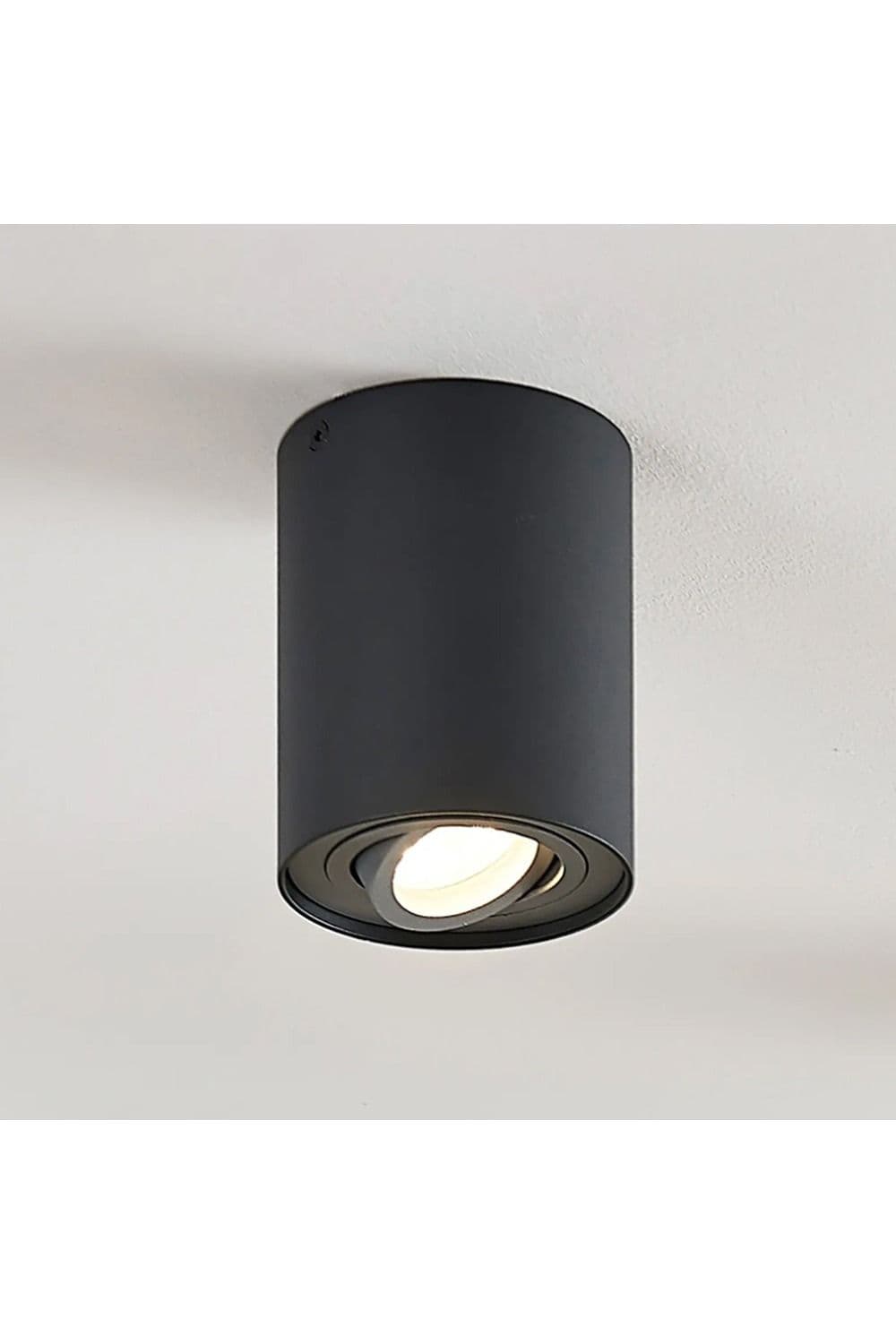 'Sasha' Black Round Surface Mount Tilt Ceiling Spotlights