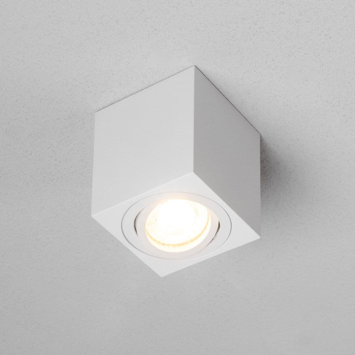 'Sasha' White Square Surface Mount Tilt Ceiling Spotlights