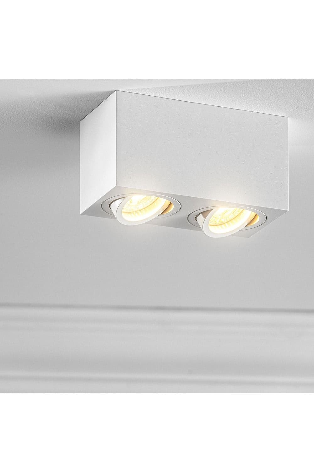 'Sasha' White Twin Rectangular Ceiling Spotlight