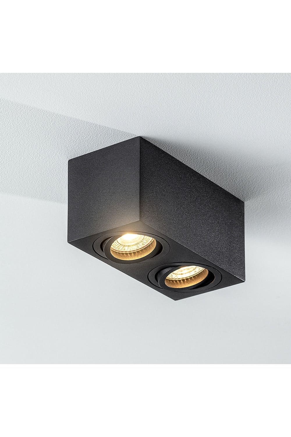 'Sasha' Black Twin Rectangular Ceiling Spotlight