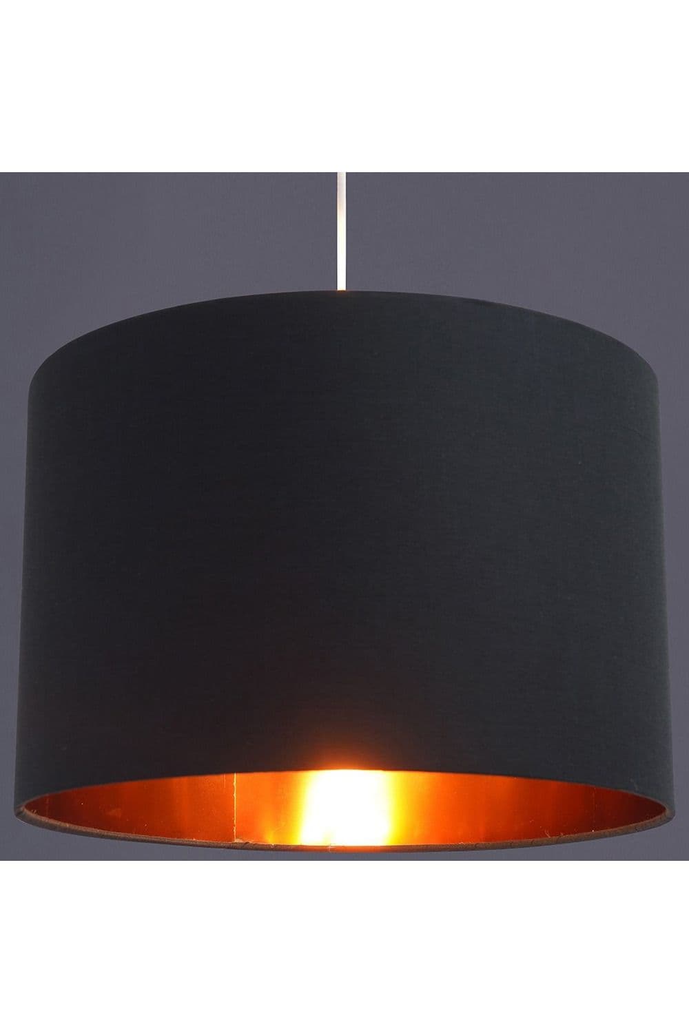 'Lupo' Luxury Black & Inner Gold Cotton Round Easy Fit Lamp Shade