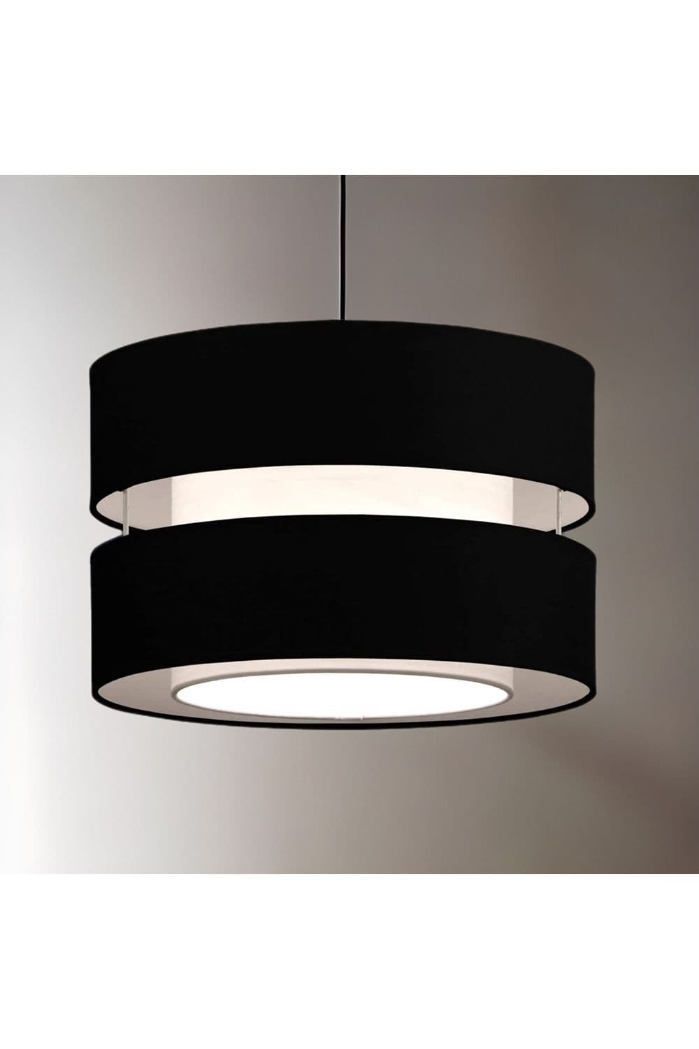 'Gayle'Black Two Tier Double Ceiling Shade
