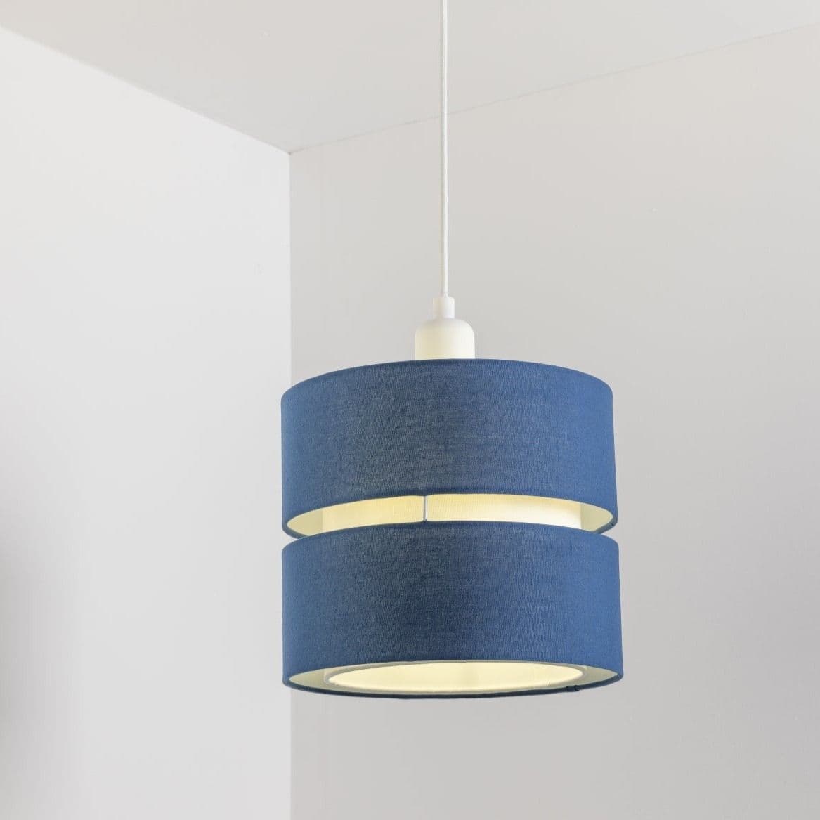 'Gayle' Navy Blue Two Tier Ceiling Shade