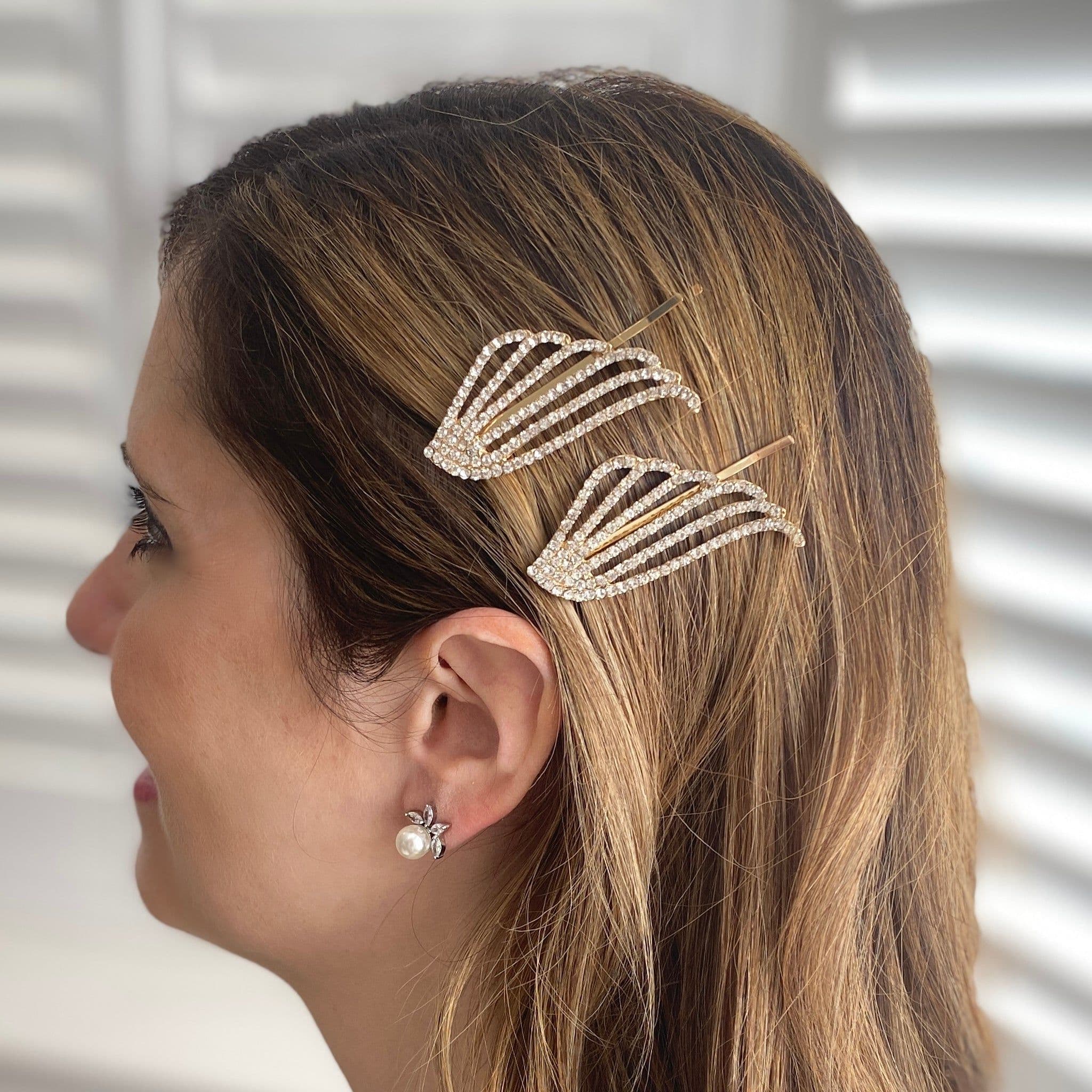 Art Deco Sparkly Hair Slides