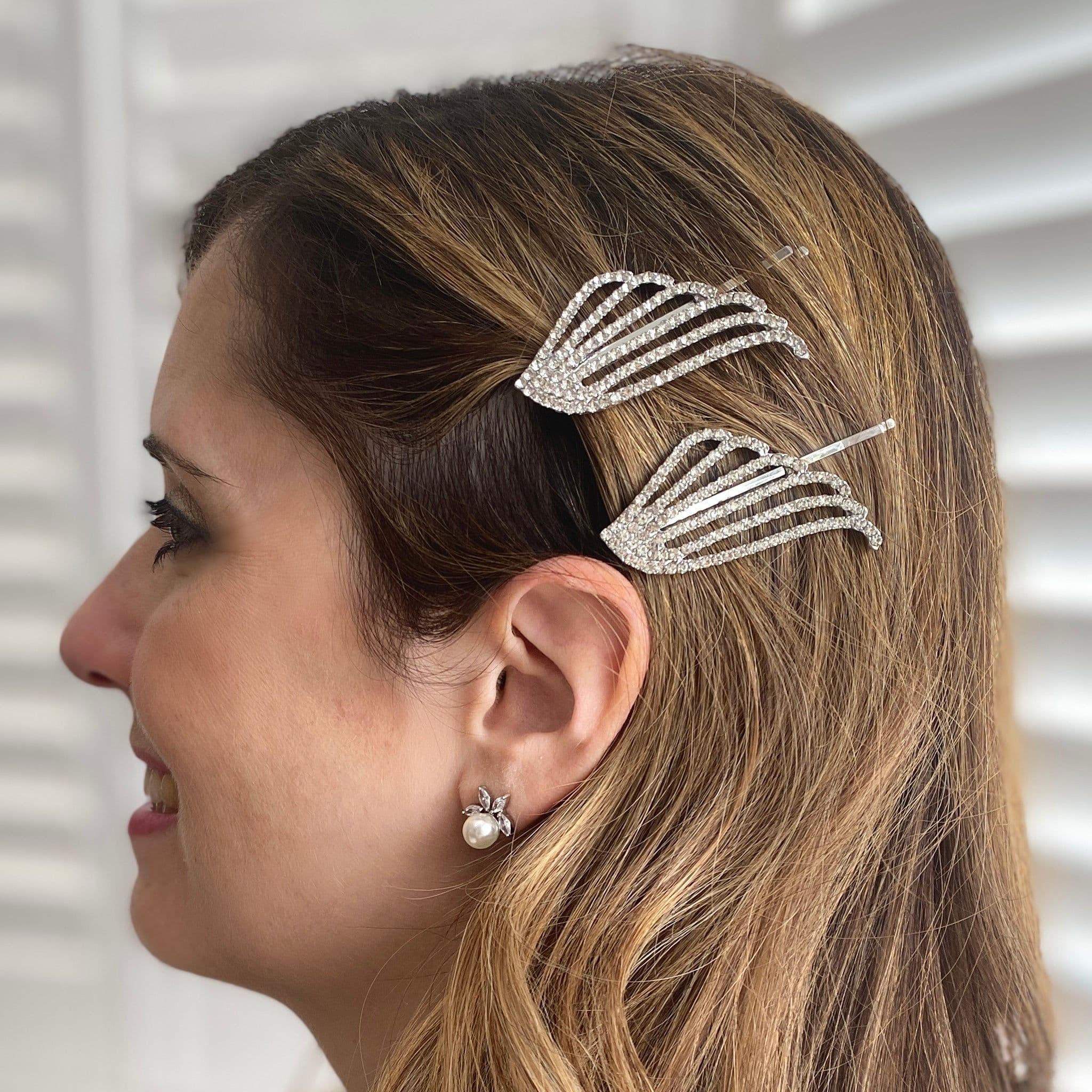 Art Deco Sparkly Hair Slides