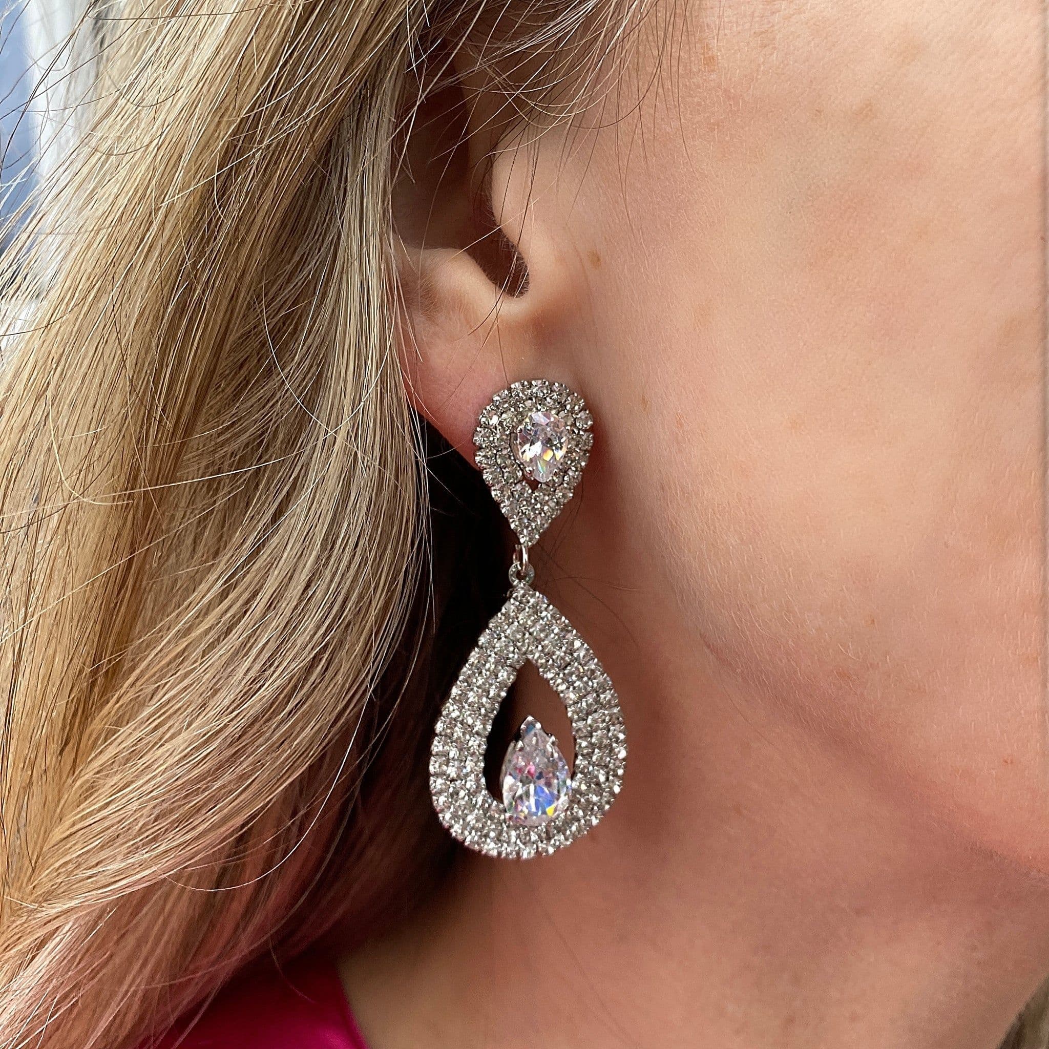 Statement Teardrop Crystal Earrings