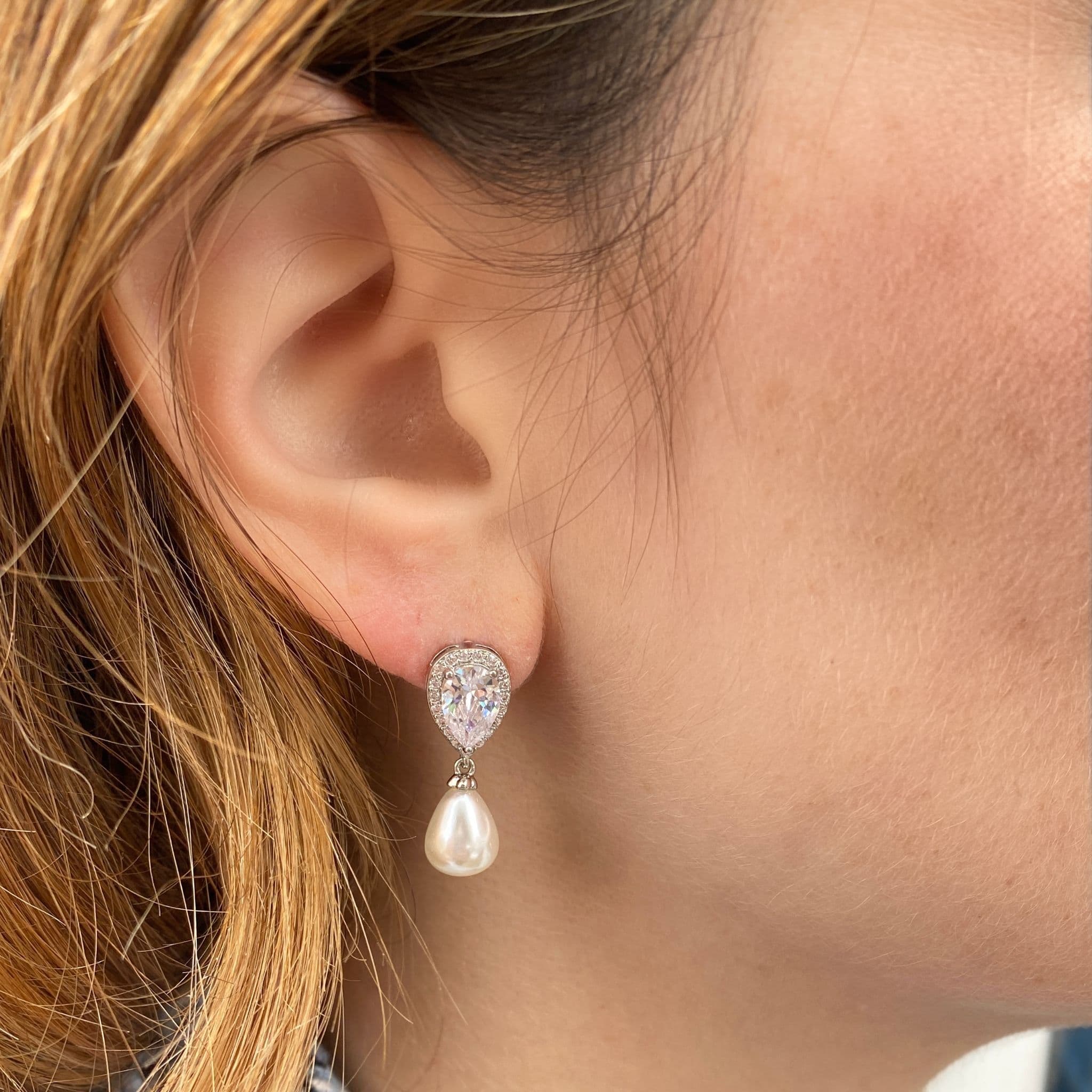 Crystal Pearl Drop Earrings