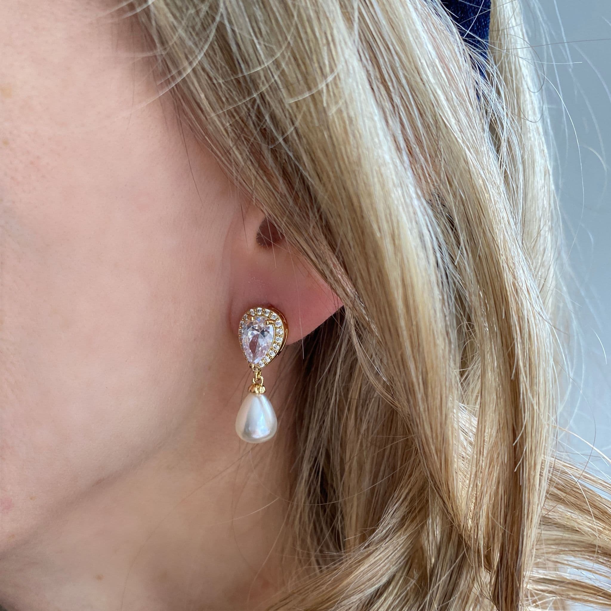 Crystal Pearl Drop Earrings