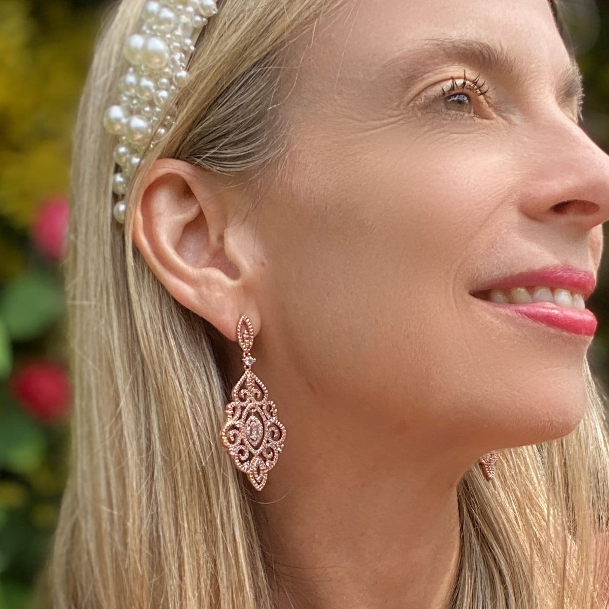 Statement Long Drop Earrings Crystal