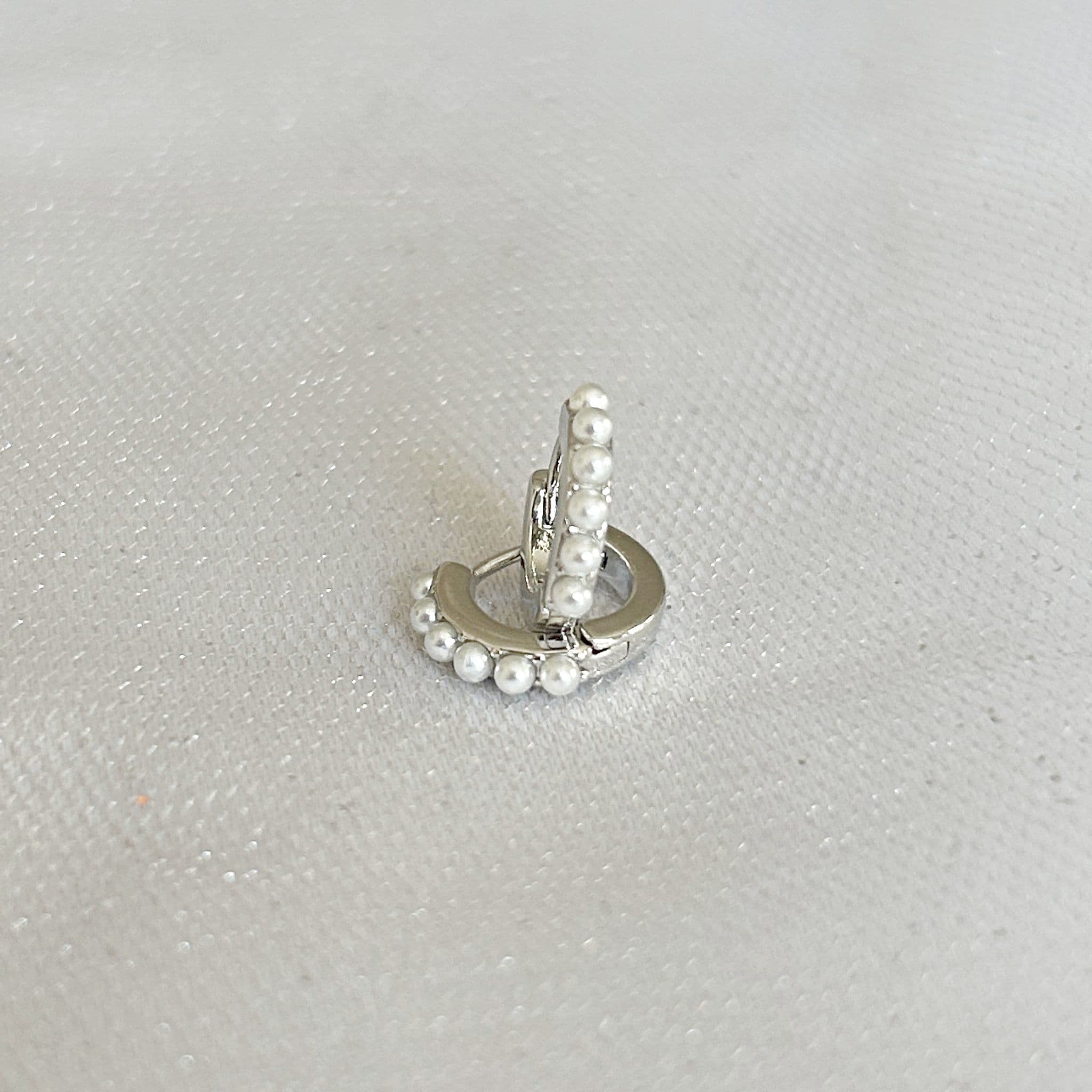 Small Hoop Pearl Earrings