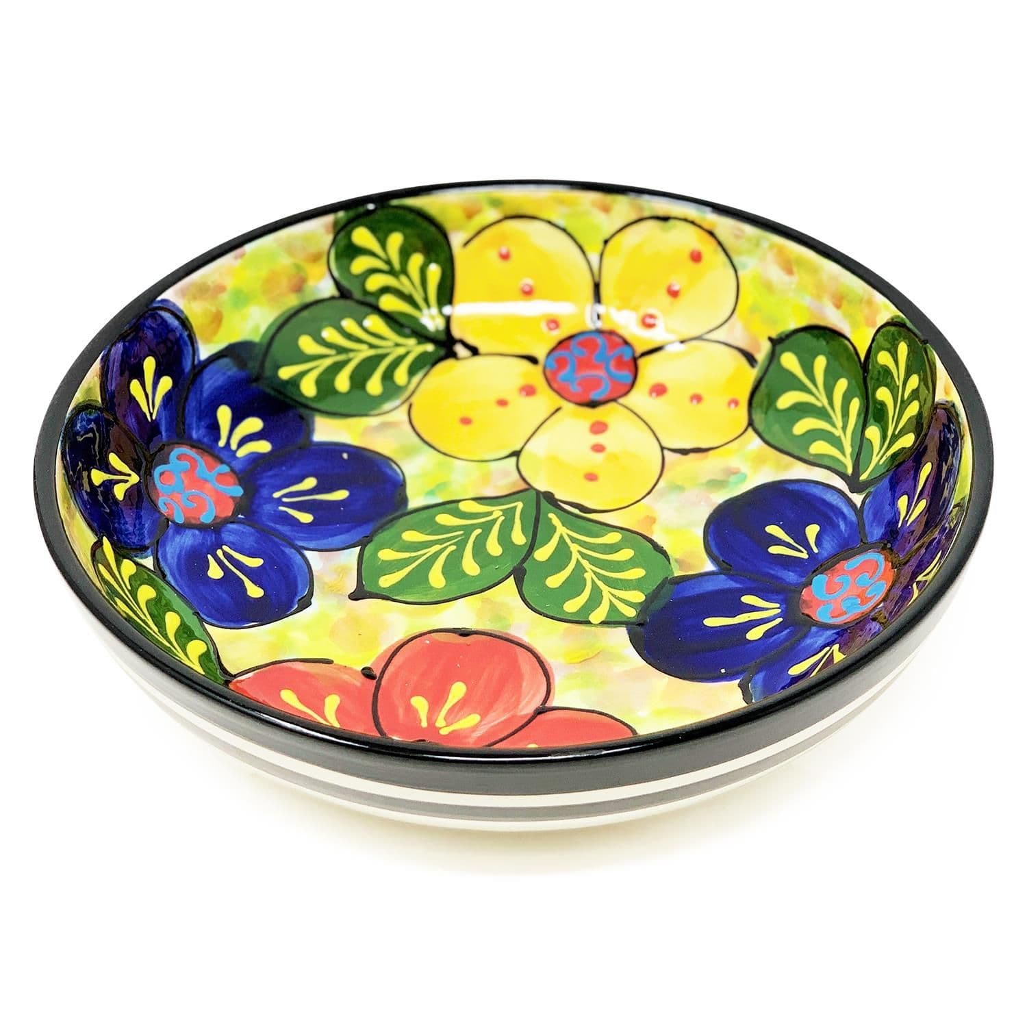 Classic Spanish Hand Painted Kitchen Dining Food Bowl 26cm Floral