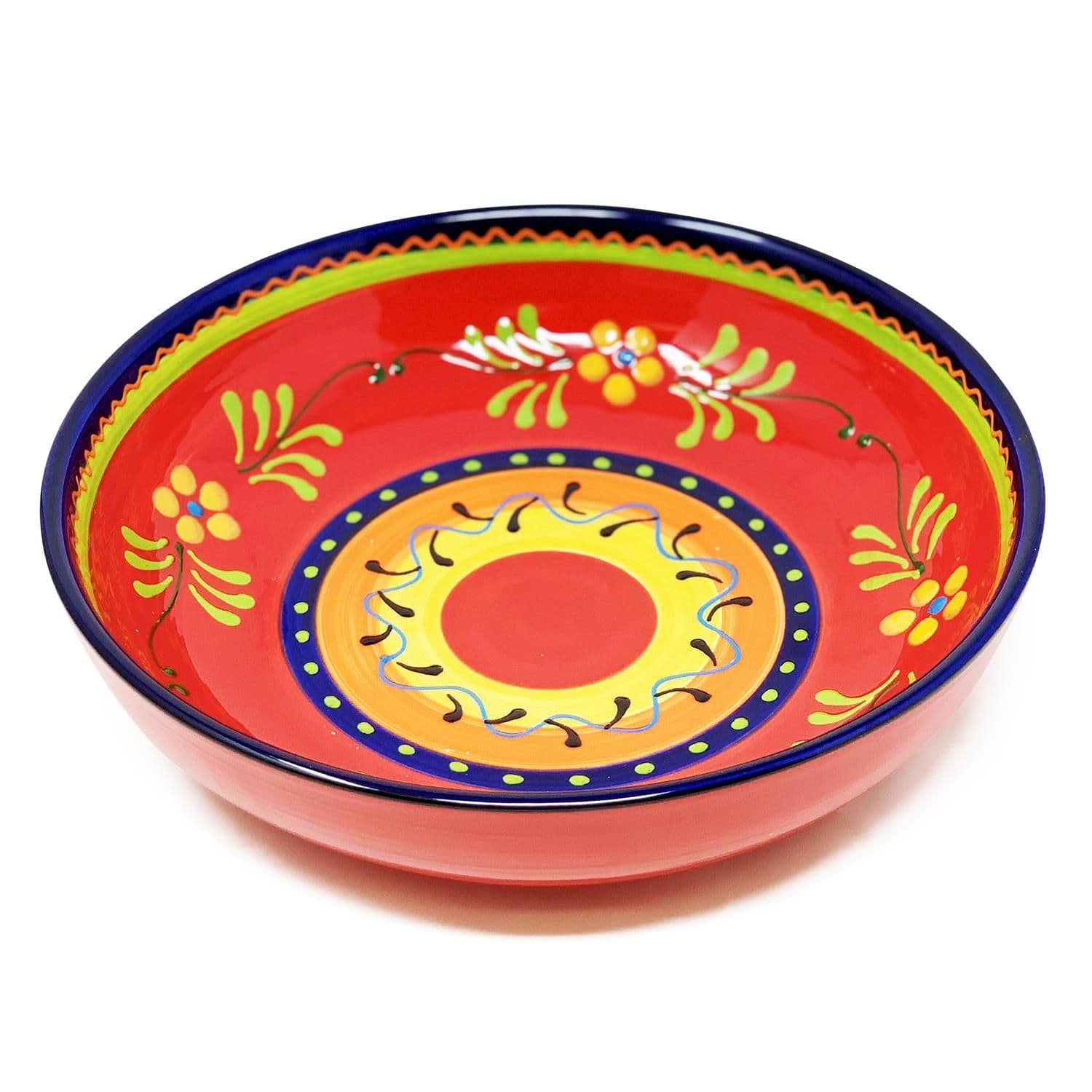 Classic Spanish Hand Painted Kitchen Dining Food Bowl 26cm Daisy Chains