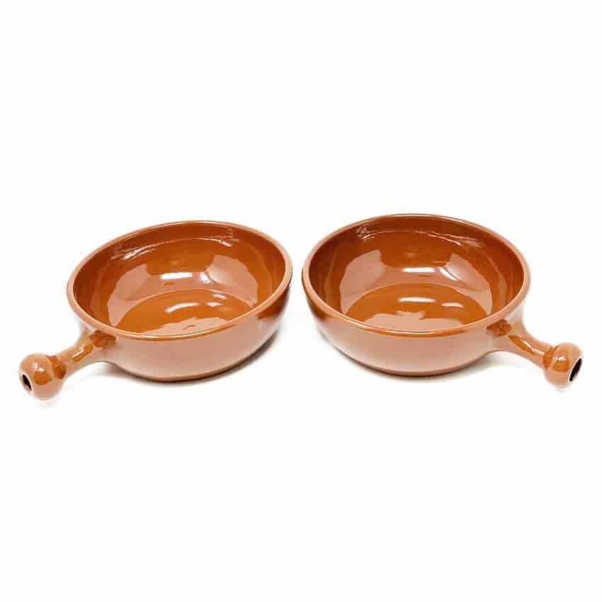 El Toro Glazed Terracotta Kitchen Dining Set of 2 Oven Dishes w/ Short Handles (Diam) 18cm