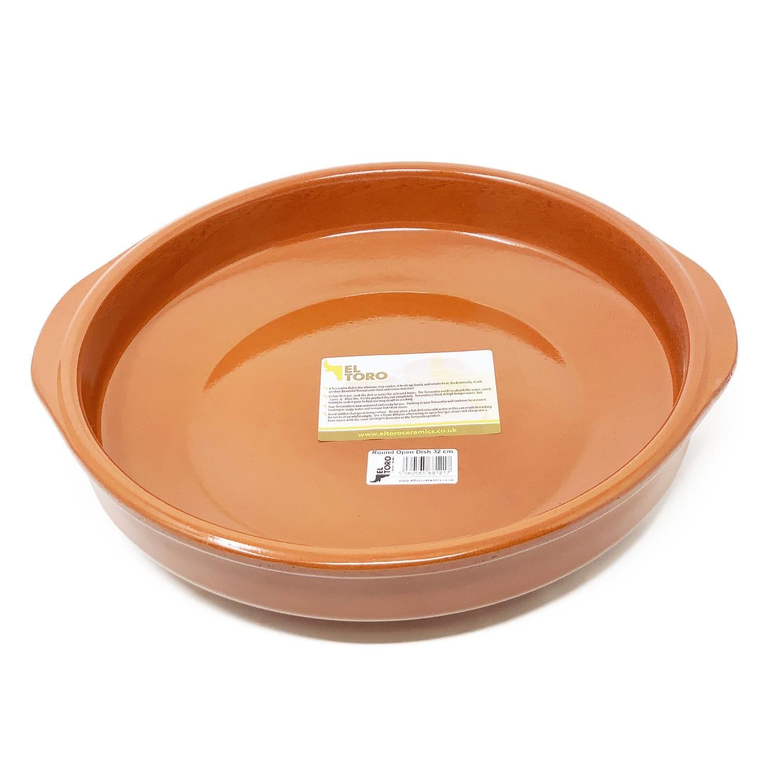 El Toro Glazed Terracotta Kitchen Dining Cookware Round Open Dish (Diam) 32cm