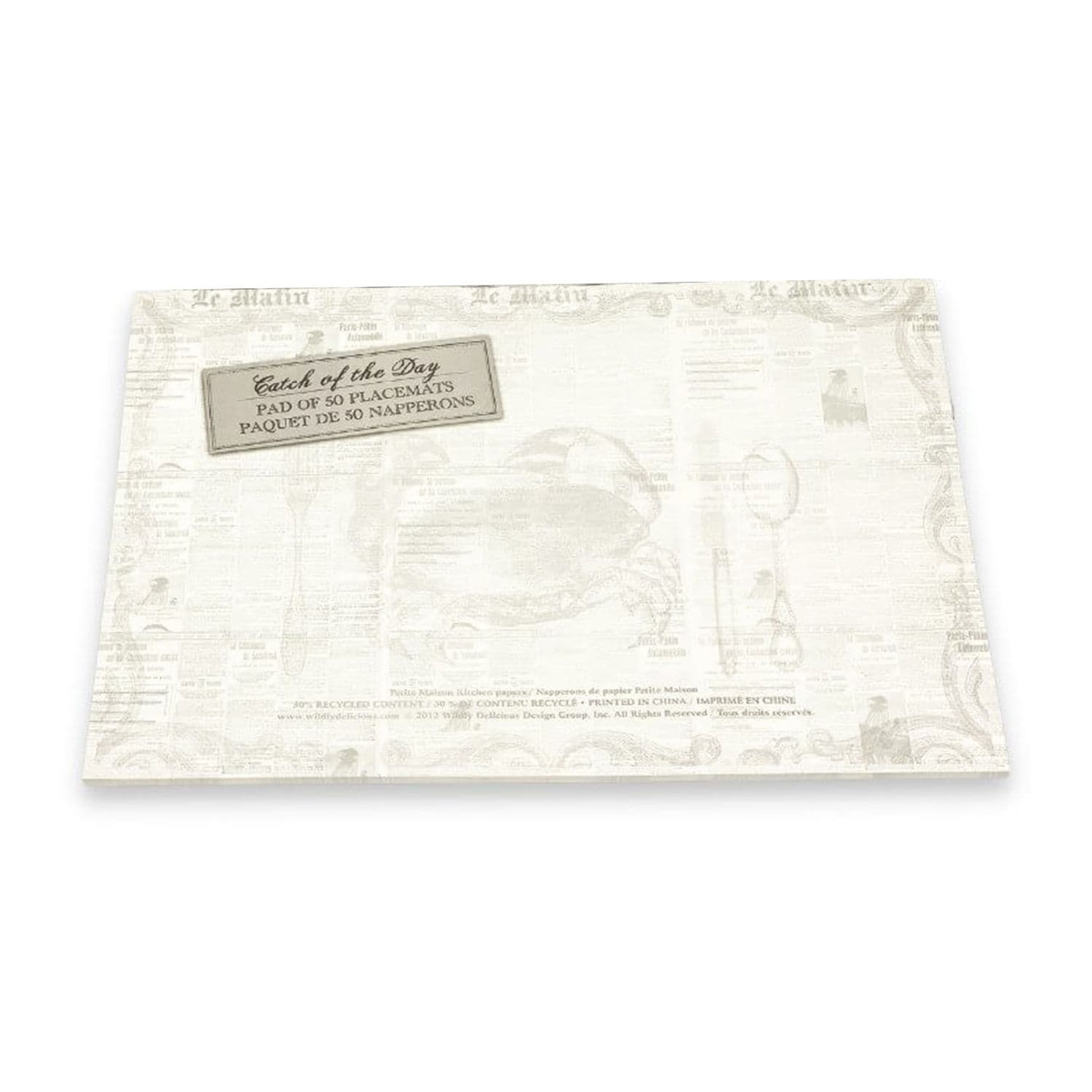 Catch of the Day Kitchen Dining Tabletop Dinner Placemats 1 x Pad (50 Sheets)