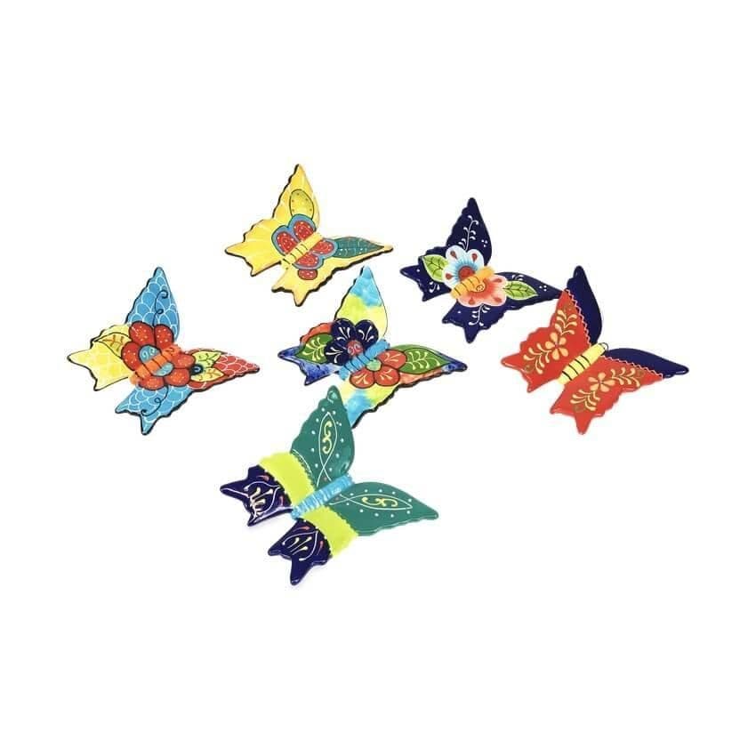 Classic Spanish Butterfly Ornaments Set of 6 Wall Hanging Home Décor 11.5 x 11cm