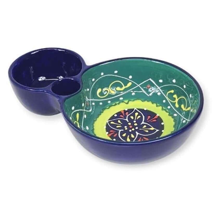 Classic Spanish Hand Painted Kitchen Dining Olive Dish (L) 19cm Blue/Green