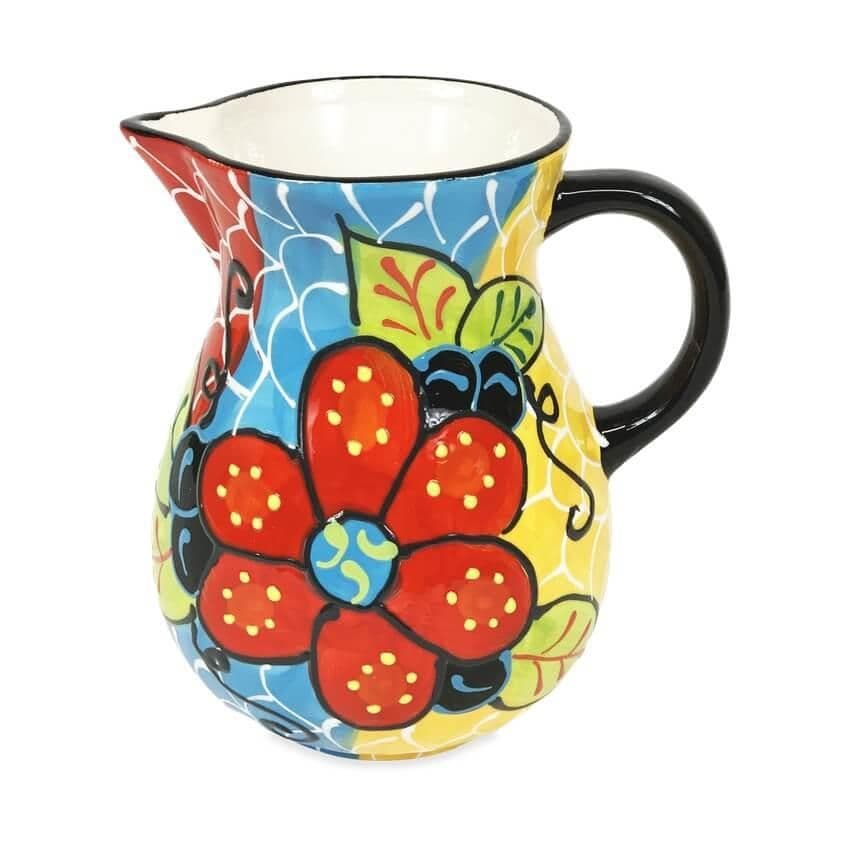 Classic Spanish Hand Painted Kitchen Dining Decor Large Pourer Jug 1L Fish Scales