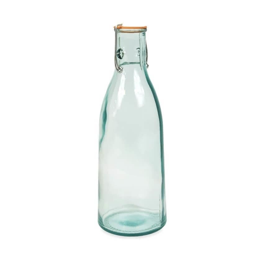 Recycled Glass Kitchen Dining Room Home Décor Classic Bottle 1L - 27cm (H)