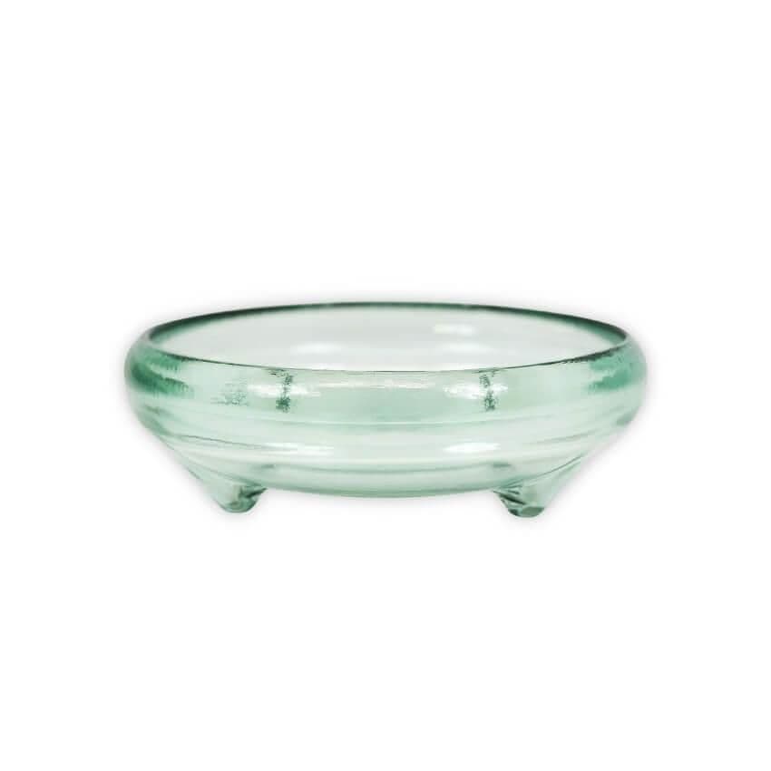 Recycled Glass Kitchen Dining Room Home Décor Footed Glass Bowl - 24.5cm (W)