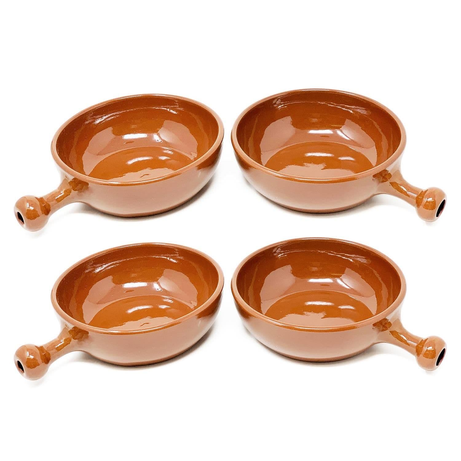 El Toro Glazed Terracotta Kitchen Dining Set of 4 Oven Dishes w/ Short Handles (Diam) 18cm