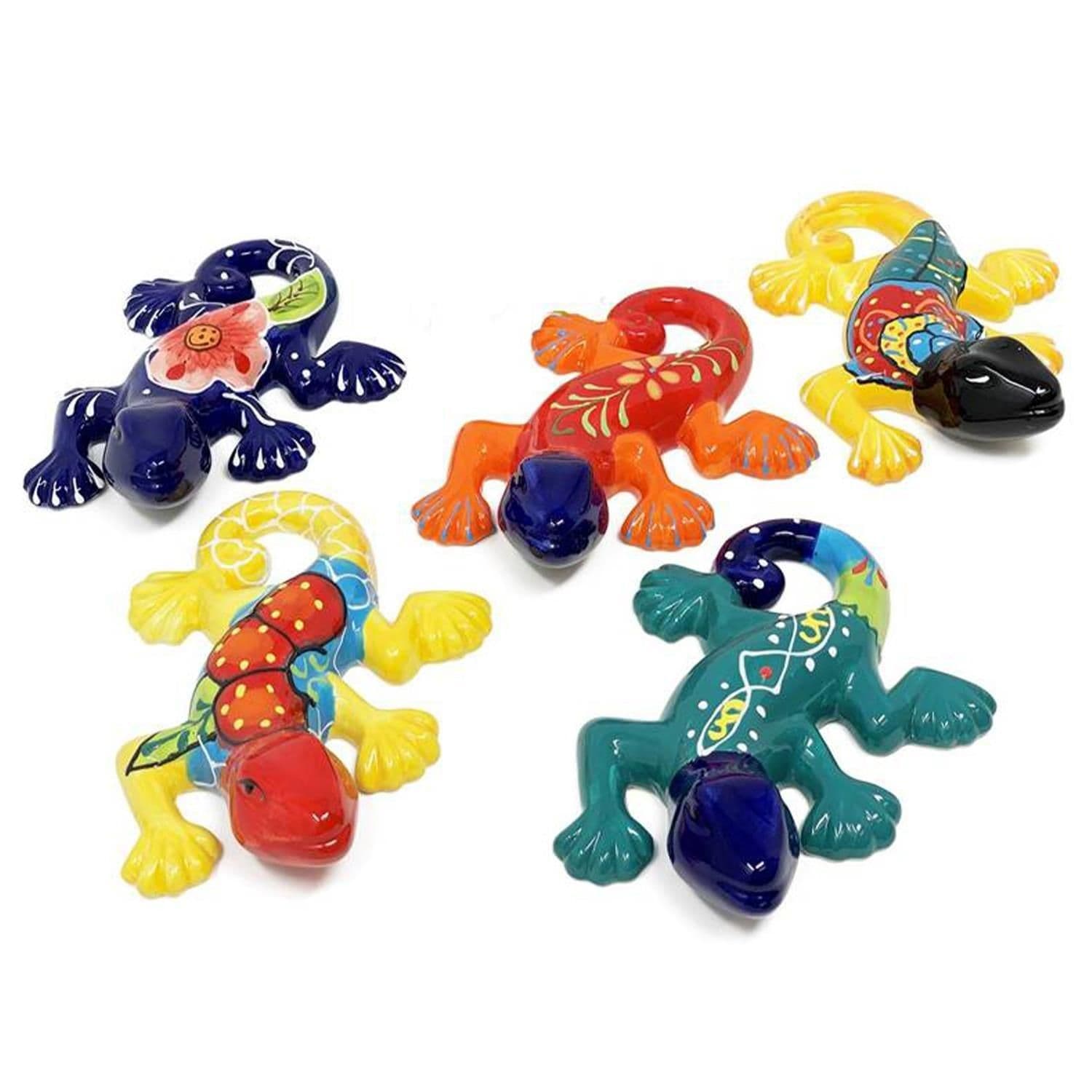 Classic Spanish Lizard Ornaments Set of 5 Wall Hanging Home Décor 16 x 24cm