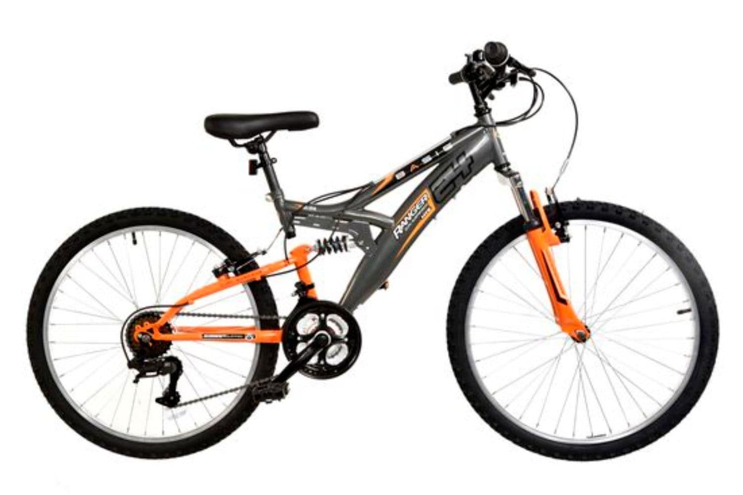 Ranger Full Suspension Mountain Bike 24" Wheel Grey Orange