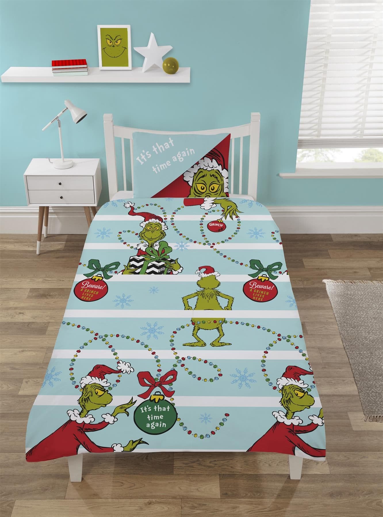 Grinch Its That Time Again Duvet Cover Set Christmas Bedding
