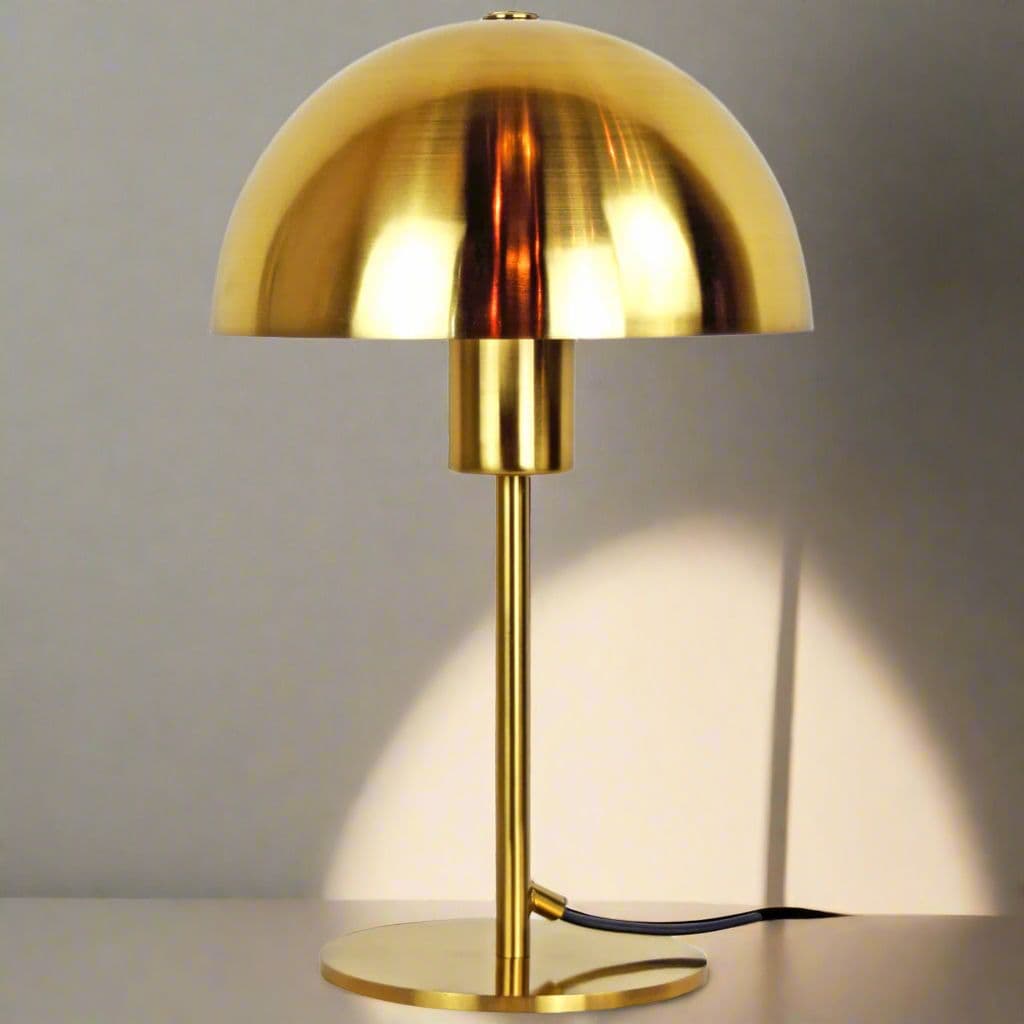 'Kelly' Brushed Gold Mushroom Table Lamp