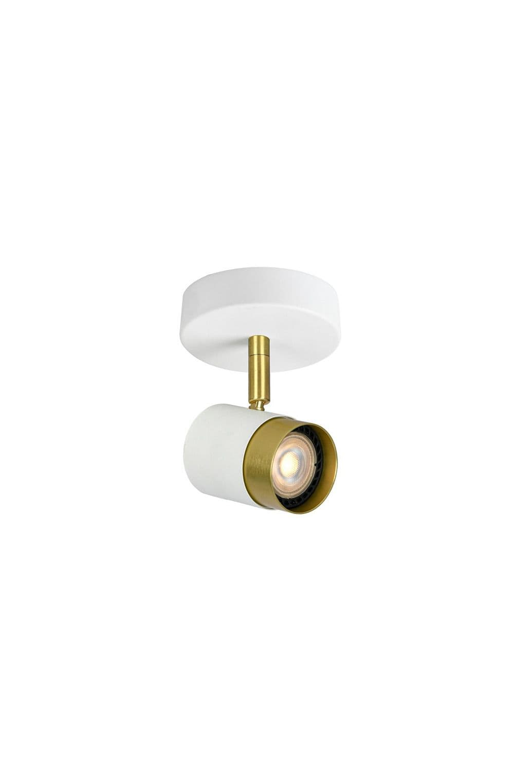 'Orio'  White and Brushed Gold Single GU10 Adjustable Ceiling Spot Light