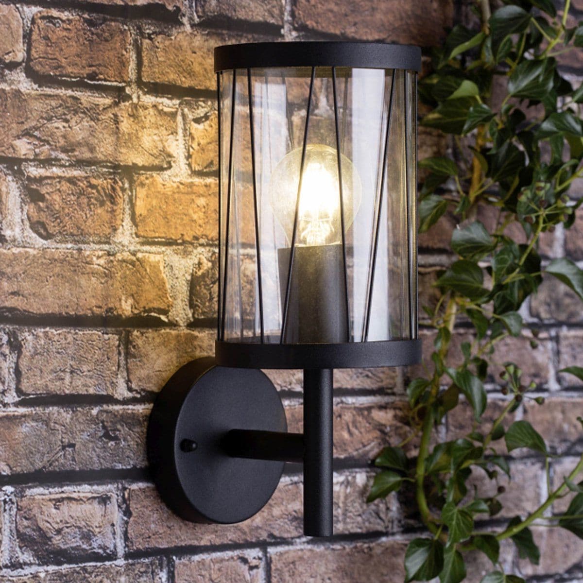 'Cora' Dark Grey Diagonal Pattern Wall Light