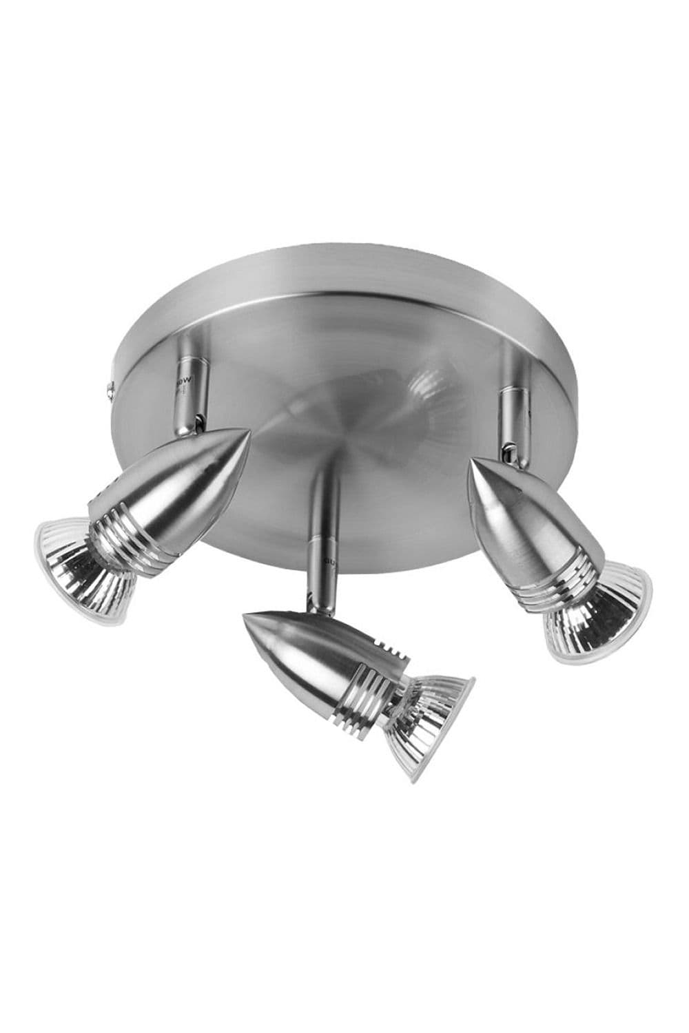 Leah Brushed Chrome Triple Round Plate Ceiling Spotlights