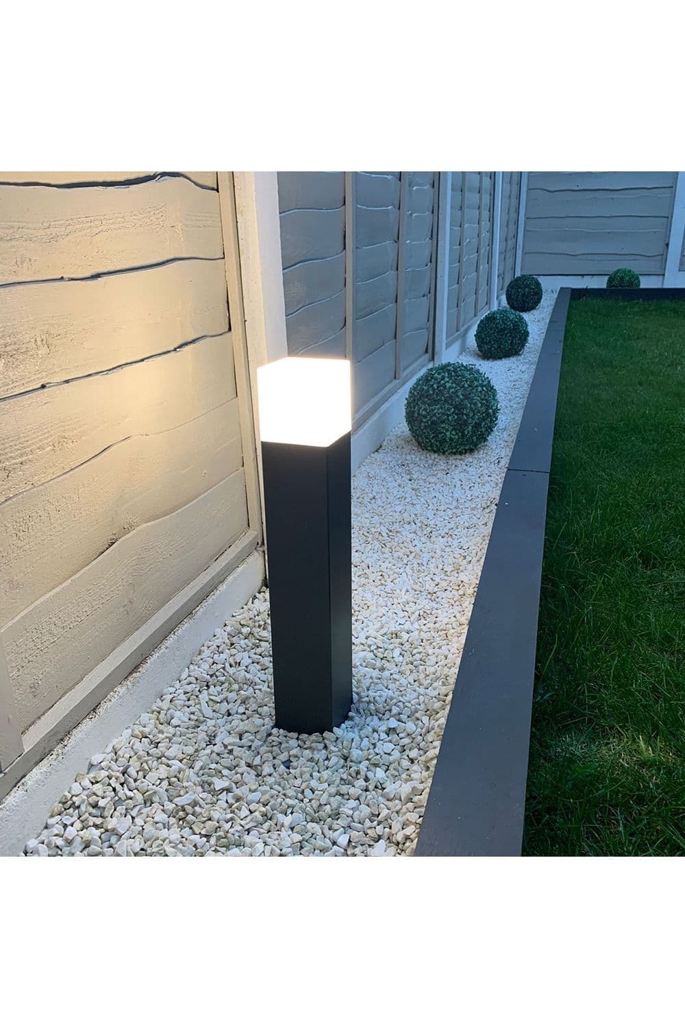 'Amara' Dark Grey & White Square Medium Post Light