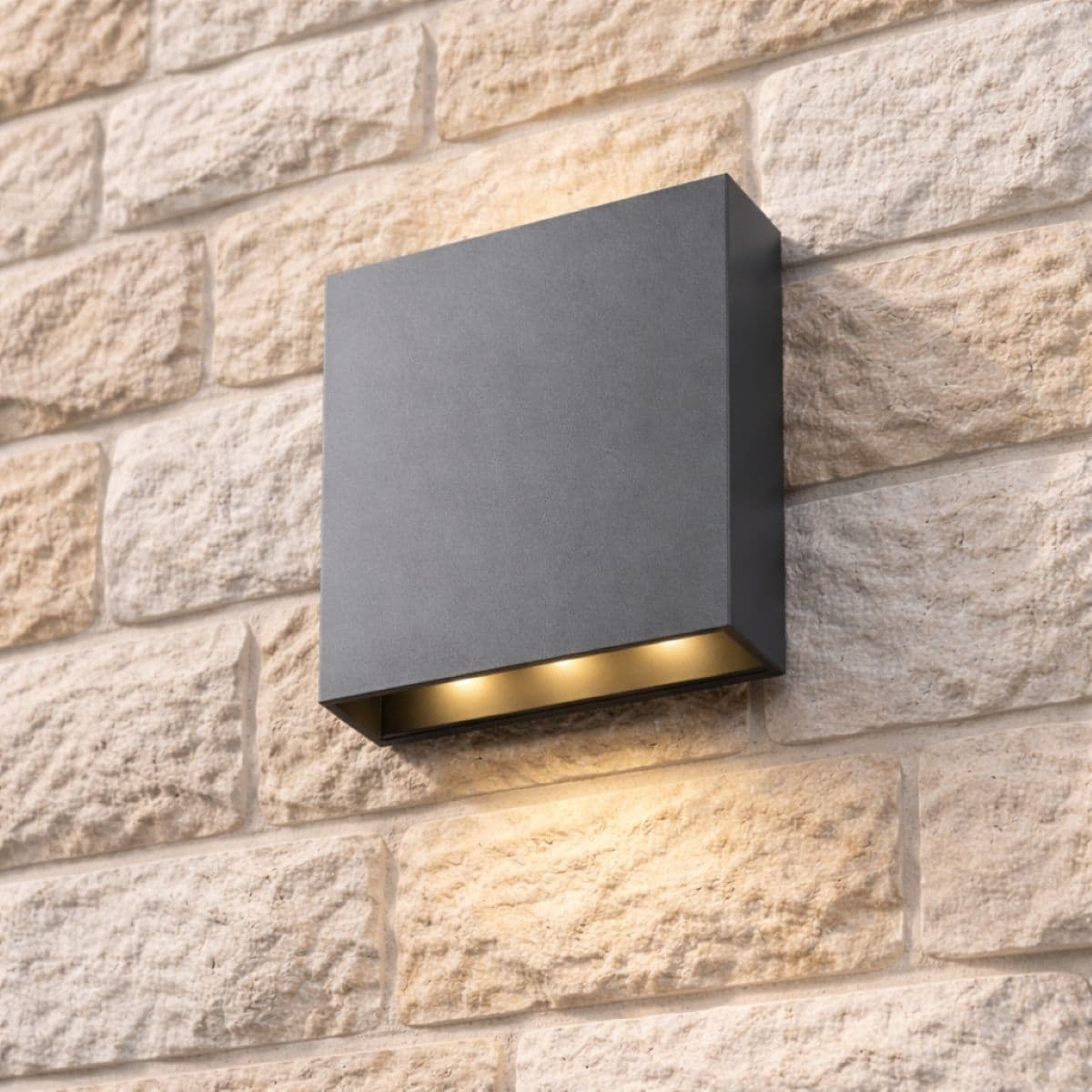 CGC Lighting 'Sian' Dark Grey Rectangle Outdoor LED Wall Light