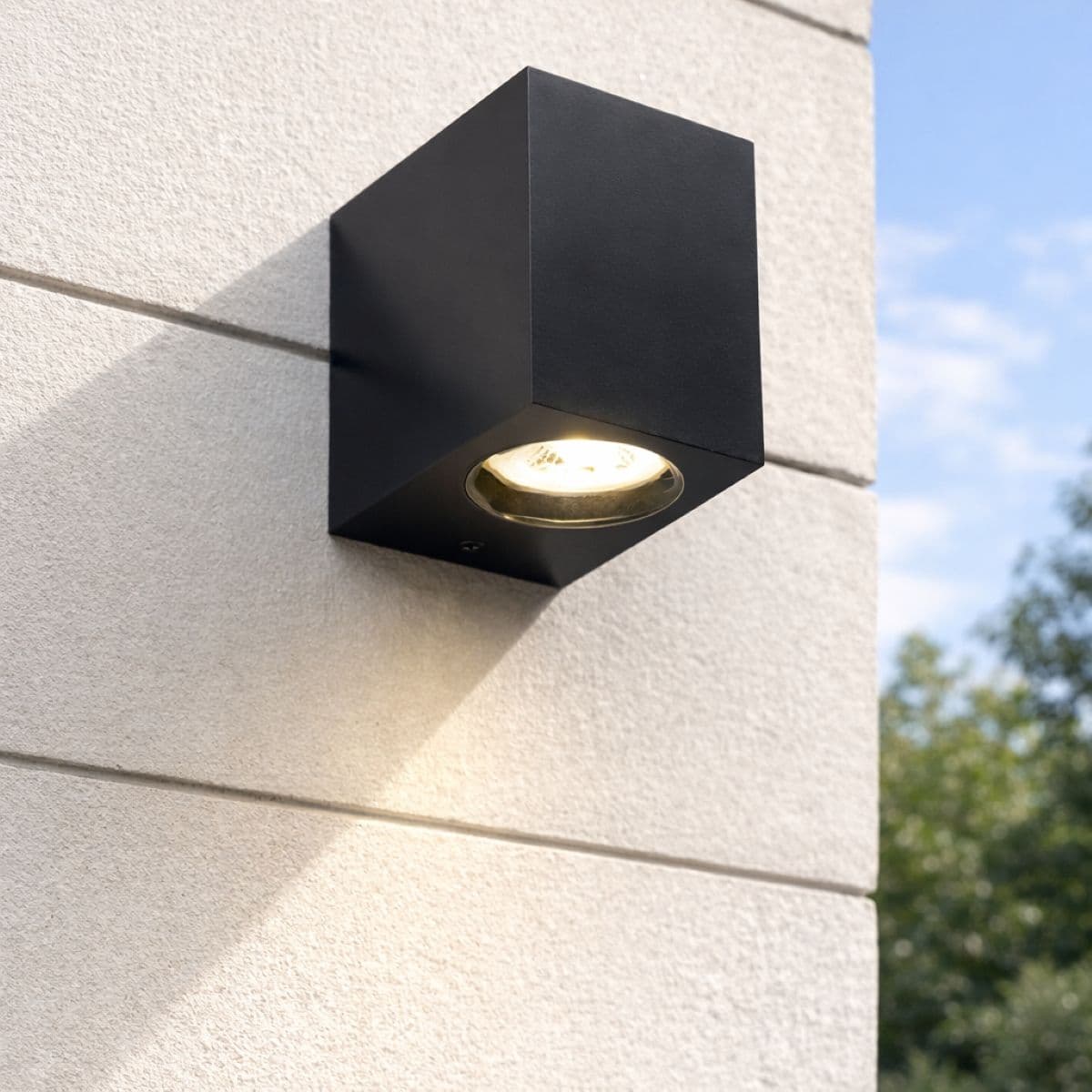 CGC Lighting 'Eileen' Black Modern Outdoor Rectangle Single Spotlight